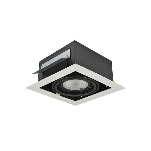 Hranatá - AZZ AZ2871 Stropní zápustné bodové svítidlo Azzardo Nova 1 white/black AZ2871 GU10+ADAP111/ES111 1x40/1x50W IP20 19,5cm bílo-černé - AZZARDO - foto 1