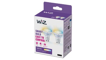 GU10/GZ10 - PH 8720169076709 WiZ SET 2x LED skleněná žárovka GU10 PAR16 4,9W (50W) 345lm 2700-6500K IP20, stmívatelná - PHILIPS