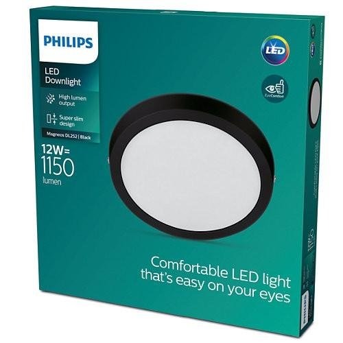 Kruhová - PH 8719514328693 MAGNEOS SVÍTIDLO PŘISAZENÉ KULATÉ LED 12W 1150lm 2700K, černá - PHILIPS (929002661131) - foto 1