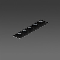 Hranatá - BPM 10216.05.TR.RD.BK-BK.60.ST.9.30… Zápustné svítidlo LENT MODULAR TRIMLESS 143x43mm černé 60º 5x2W CRI90 3000K DALI - BPM