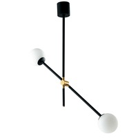 Dekorativní - FAN I-ANTITESI-S2 Závěsné svítidlo Antitesi, černé/zlaté, 2 x E14, 91 x 18 x 73,6 cm - FANEUROPE