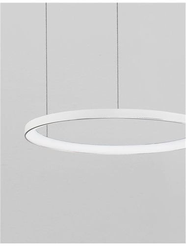 Kruhová - NV 9853683 Závěsné svítidlo PERTINO bílý hliník a akryl LED 48W 230V 3000K IP20 stmívatelné - NOVA LUCE - foto 1