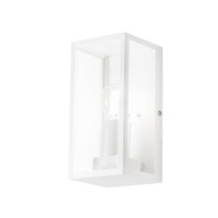 Nástěnná - FAN I-MONDRIAN-AP BCO Venkovní nástěnné svítidlo Mondrian, kov/sklo, bílé, 1 x E27, 23,6 x 11 x 13 cm, IP44 - FANEUROPE