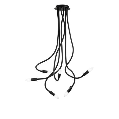 Dekorativní - FAN I-LOVER-6-NERO Stropní svítidlo Lover, černé, 6 x E14, 18 x 18 x 100 cm - FANEUROPE - foto 1