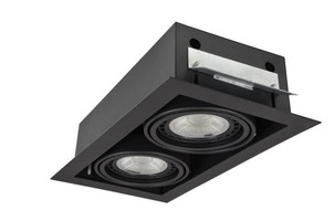 Hranatá - AZZ AZ2875 Stropní zápustné bodové svítidlo Azzardo Nova 2 black/black AZ2875 GU10+ADAP111/ES111 2x40/2x50W IP20 34,5cm černé - AZZARDO