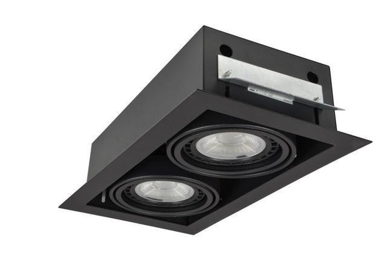 Hranatá - AZZ AZ2875 Stropní zápustné bodové svítidlo Azzardo Nova 2 black/black AZ2875 GU10+ADAP111/ES111 2x40/2x50W IP20 34,5cm černé - AZZARDO - foto 1