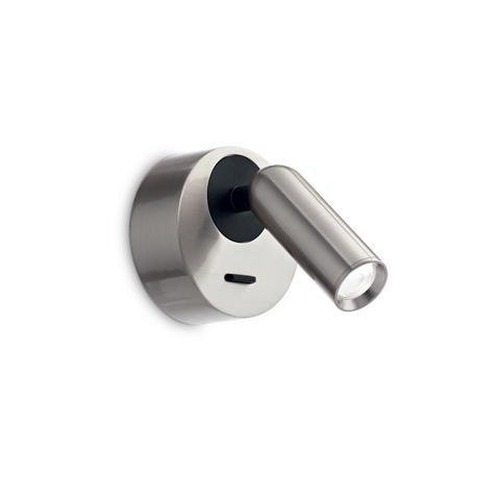 Bodová - ILUX 260631 LED Nástěnné bodové svítidlo Ideal Lux BEAN ROUND AP NICKEL 260631 3,5W 220lm 3000K IP20 7cm kulaté niklové - IDEALLUX - foto 1