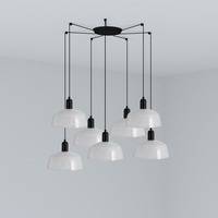 Kónická - FARO 20340-119-7L TATAWIN M závěsné svítidlo 7x žárovka, bílá - FARO