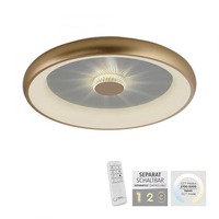 Kruhová - LD 14386-60 VERTIGO LED stropní svítidlo matná mosaz 61x61 kruhové křišťálový efekt stmívatelné CCT 2700-5000K - LEUCHTEN DIREKT / JUST LIGHT