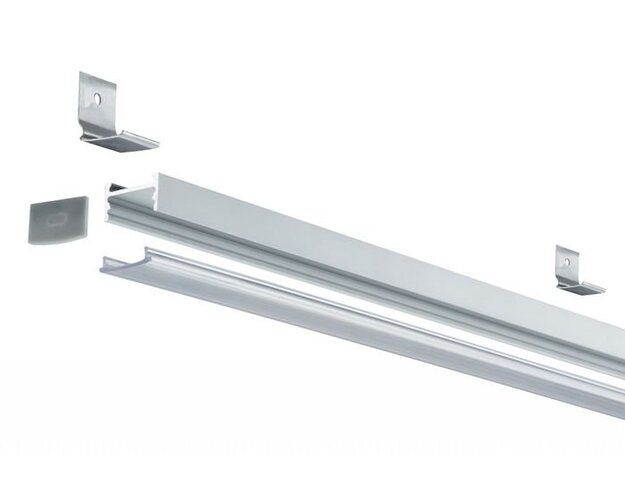 Al profily k přisazení - P 70810 Profil hranatý s difusorem 2m hliník elox - PAULMANN - foto 1