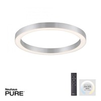 Kruhová - PN 6309-95 Paul Neuhaus LED stropní svítidlo PURE-LINES 50x50 CCT dálkový ovladač 2700-5000K hliník - PAUL NEUHAUS