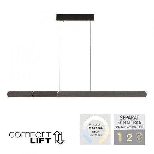 Podélná - PN 2577-18 LED závěsné svítidlo ADRIANA černá nastavitelná výška CCT 2700-5000K - PAUL NEUHAUS - foto 1