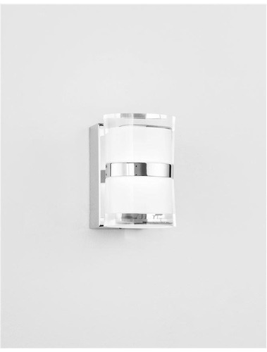 Dekorativní - NV 9122321 Nástěnné svítidlo SABIA chrom hliník a akryl LED 10W 220-240V 3000K IP44 - NOVA LUCE - foto 1