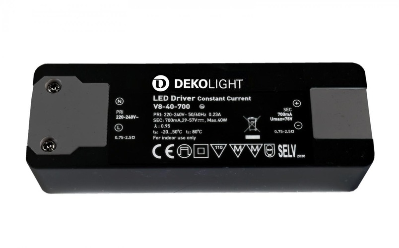 Stabilizovaný proud - IMPR 862199 Deko-Light LED-napájení BASIC, CC, V8-40-700mA/40W konstantní proud 700 mA IP20 29-57V DC 20,30-40,00 W - LIGHT IMPRESSIONS - foto 1
