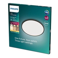 Kruhová - PH 8719514327160 LED Stropní přisazené svítidlo Philips Superslim CL550 8719514327160 36W 3600lm 2700K IP20 55cm černé, 3-krokové stmívání - PHILIPS (929002667301)