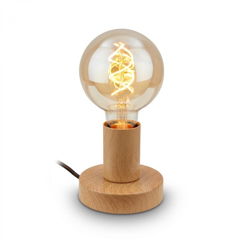 Stolní lampy dekorační - BRILO 7023014 BRILONER TEEPU stolní lampička, s vypínačem, retro, vintage, imitace dřeva 7023014 - foto 1