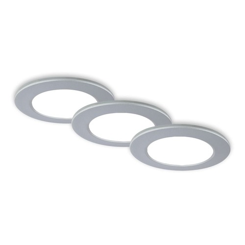 Kruhová - BRI 7034-034 CCT LED vestavná svítidla sada, pr.9,2 cm, 3x LED, 4,8 W, 450 lm, matný chrom - BRILONER - foto 1