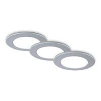 Kruhová - BRI 7034-034 CCT LED vestavná svítidla sada, pr.9,2 cm, 3x LED, 4,8 W, 450 lm, matný chrom - BRILONER