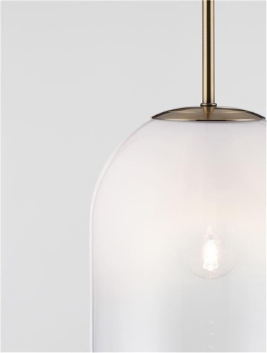 Koule - NV 9092822 Závěsné svítidlo CHRYSI mosazný zlatý kov a bílé sklo s přechody G9 1x5W 230V IP20 bez žárovky - NOVA LUCE - foto 1