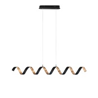 Dekorativní - FAN LED-HELIX-S6 NER Závěsné svítidlo LED HELIX černá/zlatá, 30 W, 2520 lm, 4000 K, 125 × 13,5 × 120 cm - FANEUROPE