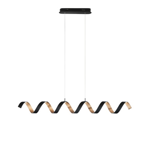 Dekorativní - FAN LED-HELIX-S6 NER Závěsné svítidlo LED HELIX černá/zlatá, 30 W, 2520 lm, 4000 K, 125 × 13,5 × 120 cm - FANEUROPE - foto 1