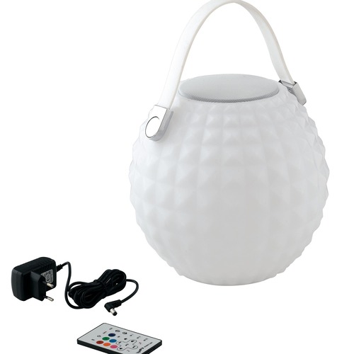 Na stůl - FAN I-GECO-DJ-L25 Nabíjecí venkovní lampa Geco, bílá, LED 3 W, 240 lm, RGBW, stmívatelná, IP44, s reproduktorem a Bluetooth, vč. dálkového ovladač - FANEUROPE - foto 1