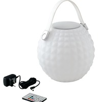 Na stůl - FAN I-GECO-DJ-L25 Nabíjecí venkovní lampa Geco, bílá, LED 3 W, 240 lm, RGBW, stmívatelná, IP44, s reproduktorem a Bluetooth, vč. dálkového ovladač - FANEUROPE
