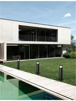 Sloupková - NV 9277151 Venkovní sloupkové svítidlo AGOSTO černý hliník a akrylový difuzor LED 6W 3000K 100-240V 120st. IP54 - NOVA LUCE