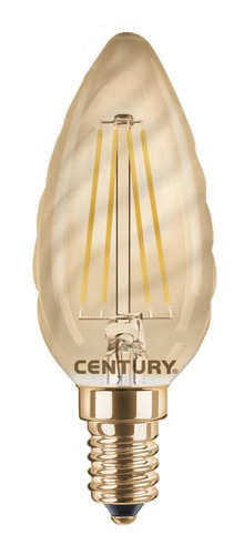 E14 - CEN INVTOR-041422 LED FILAMENT SVÍČKA TWIST EPOCA 4W E14 2200K 320Lm 360d 35x97mm IP20  - CENTURY - foto 1
