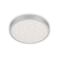 Kruhová - BRILO 3071-014 LED stropní svítidlo hvězdné nebe, pr. 38 cm, 24 W, 3000 lm, stříbrná - BRILO