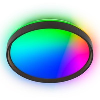 Kruhová - BRILO 3944015 BRILONER Jus stropní svítidlo pr.48 cm - 44W, 4800lm, LED, stmívatelné, dálkový ovladač, RGBIC, CCT, černá/bílá 3944015