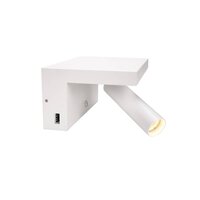 Bodová - LA 1002140 KARPO Bedside LED přisazené svítidlo bílé 3000K 390lm 6,6W s USB - BIG WHITE (SLV)