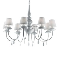 Dekorativní - ILUX 035574 Závěsné svítidlo Ideal Lux Blanche SP8 bianco 035574 bílé 92cm 8x40W   - IDEALLUX