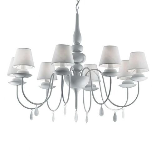 Dekorativní - ILUX 035574 Závěsné svítidlo Ideal Lux Blanche SP8 bianco 035574 bílé 92cm 8x40W   - IDEALLUX - foto 1