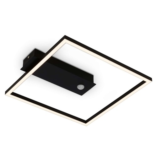Hranatá - BRILO 3770015 LED stropní svítidlo se senzorem a časovačem 32cm 14W 1400lm černá - BRILONER - foto 1