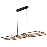 Hranatá - BRI 4842014 Moldura LED závěsné svítidlo, dekor dřeva, stmívatelné, teplá bílá, černá - BRILONER