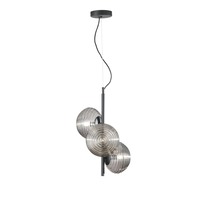 Dekorativní - FAN I-RIPPLE-S3-NER Závěsné svítidlo Ripple černá, 3xE27, 32,5 x 32,5 x 165 cm - FANEUROPE