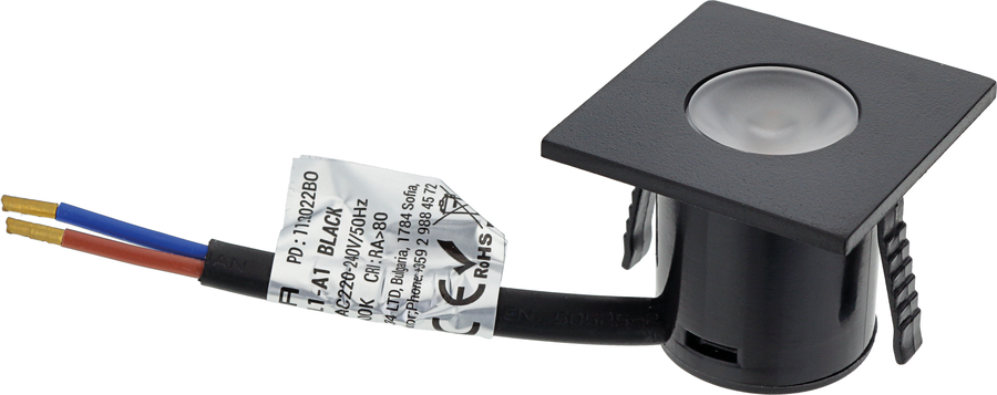 LED svítidla vestavěné COB Optonica - LED skříňka Light - 1W náměstí - Black Body - foto 1