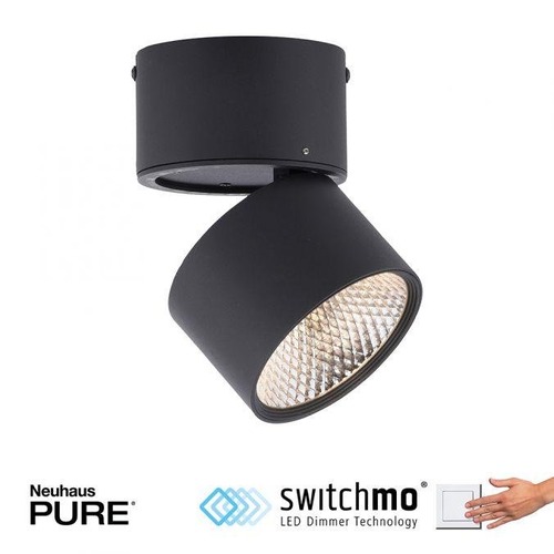 Bodová - PN 6451-18 Paul Neuhaus LED stropní bodové svítidlo PURE-NOLA černá 1 ramenné otočné stmívatelné krokově stmívatelné 3000K - PAUL NEUHAUS - foto 1