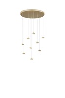 Sestavte si sami - FAN LED-BASE-S-R9-ORO Konstrukce zlatá kovová závěsná konstrukce s integrovaným LED světelným bodem 27 W, průměr 60 cm x výška 192,5 cm, nastavitelný - FANEUROPE