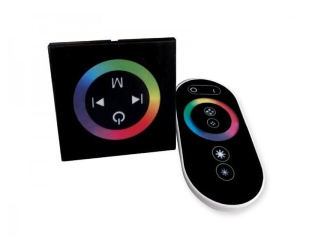 Ovladače pro vícebarevné LED pásky, RGB, RGBW - KHL KACRGB4 Dálkové ovládání nástěnné RGB 144W(12V) 288W(24V) 86x86mm - KOHL-Lighting - foto 1