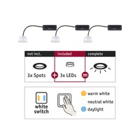 LED moduly - P 92478 Žárovky Choose LED-Modul Coin WhiteSwitch 3x6,5W 2.700 - PAULMANN