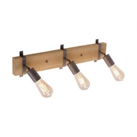 Bodová - LD 13473-79 SLAT Stropní svítidlo z kovu a dřeva se třemi spoty v rustikálním designu - LEUCHTEN DIREKT / JUST LIGHT