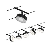 Sady - P 94479 LED lankový systém Circle základní sada 5x5W 3000K 230/12V černá mat/chrom - PAULMANN