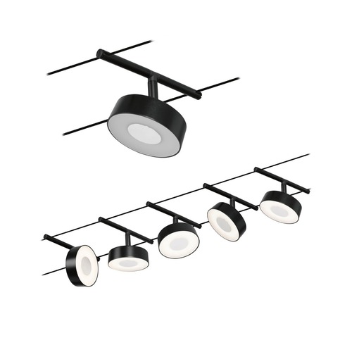 Sady - P 94479 LED lankový systém Circle základní sada 5x5W 3000K 230/12V černá mat/chrom - PAULMANN - foto 1