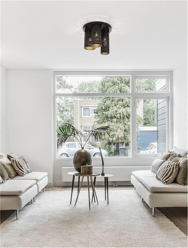 Dekorativní - NV 9555811 Stropní svítidlo ZANE černý kov zvenku zlatý kov uvnitř E14 3x5W 230V IP20 bez žárovky - NOVA LUCE - foto 1