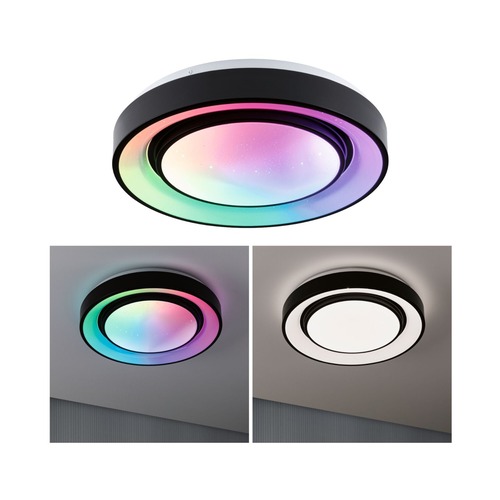 Kruhová - P 70544 LED stropní svítidlo Rainbow efekt duhy RGBW 230V 22W černá/bílá - PAULMANN - foto 1