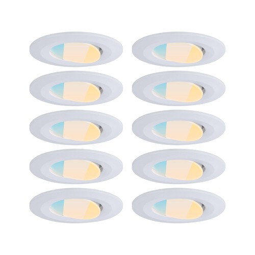 Koupelnová - P 98197 LED vestavné svítidlo Calla 10ks sada IP65 kruhové 90mm 30° 10x5W 230V CCT bílá mat - PAULMANN - foto 1