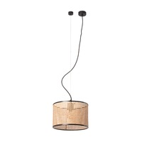 Válec - FARO 64314-48 MAMBO závěsné svítidlo, černá/ratan, pr.320 - FARO