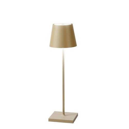 Na stůl - FAN LED-DRINK-ORO Nabíjecí venkovní stolní svítidlo DRINK zlatá, kov, LED 2,2 W, 190 lm, 3000 K, stmívatelné, IP54, 36 x 11 x 11 cm - FANEUROPE - foto 1